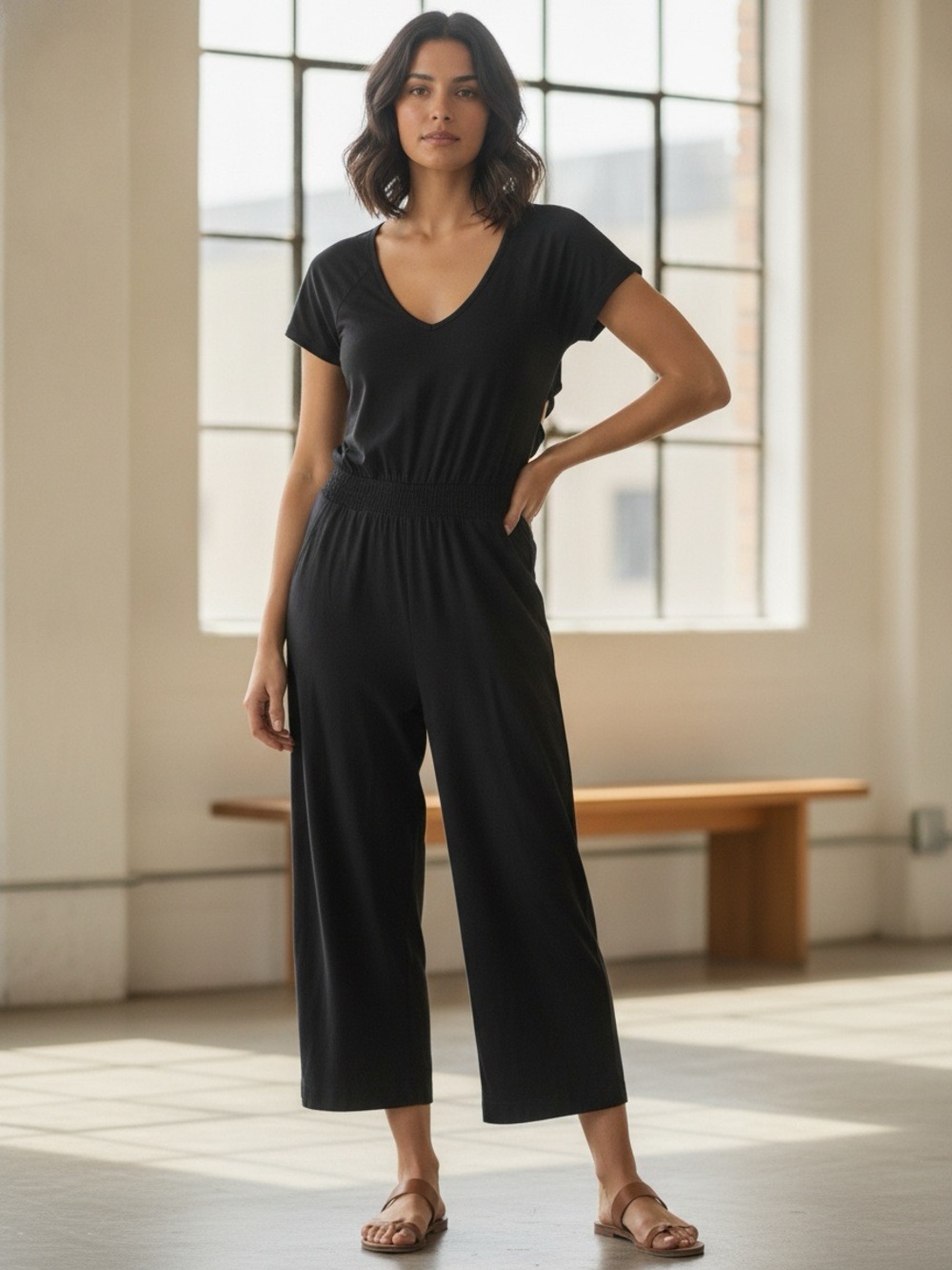 PACT Organic Cotton Jumpsuit with a Distinctive Criss-Cross Back Design
Large